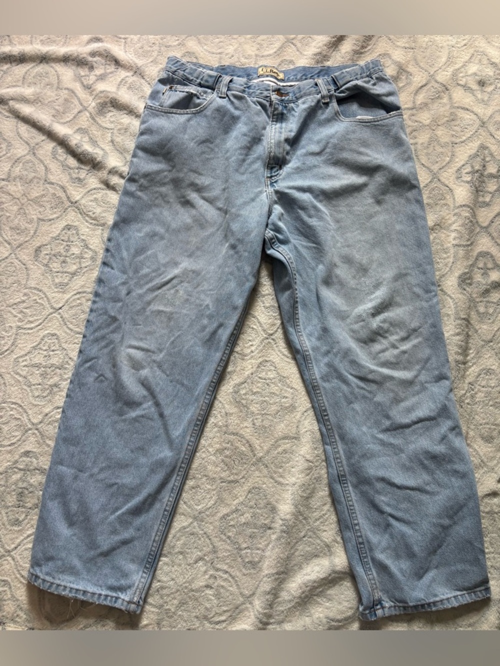 L.L. Bean Men's Relaxed Light Blue Denim Jeans